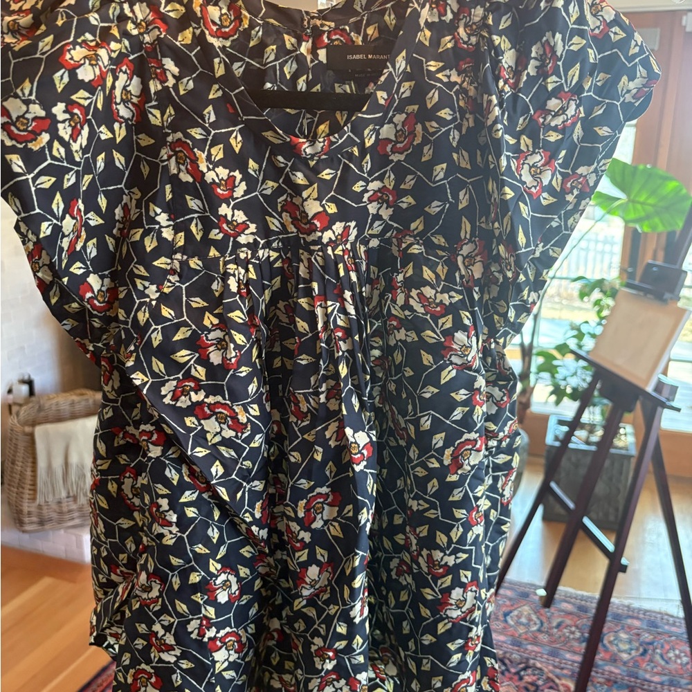 Isabel Marant Navy Floral Blouse